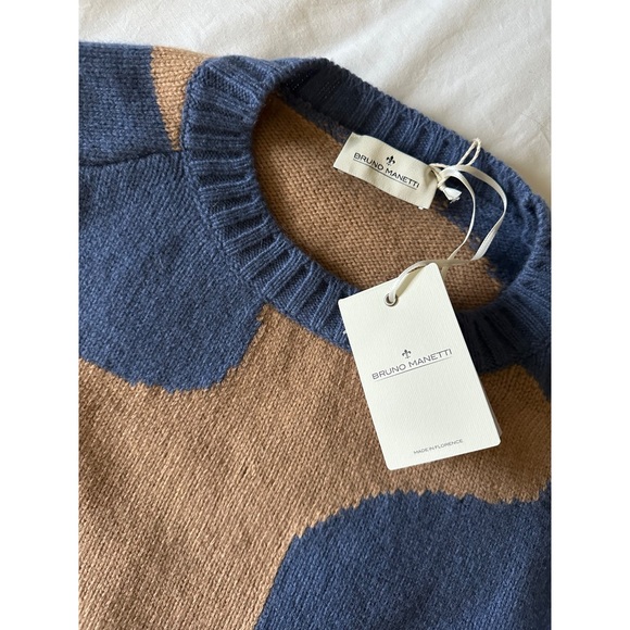 $800 Bruno Manetti Italy wool cashmere sweater pullover fall winter warm luxury - Picture 4 of 8